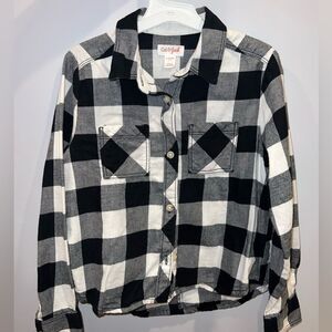 Black and white plaid shirt Girl or boy 6/6X